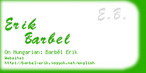 erik barbel business card